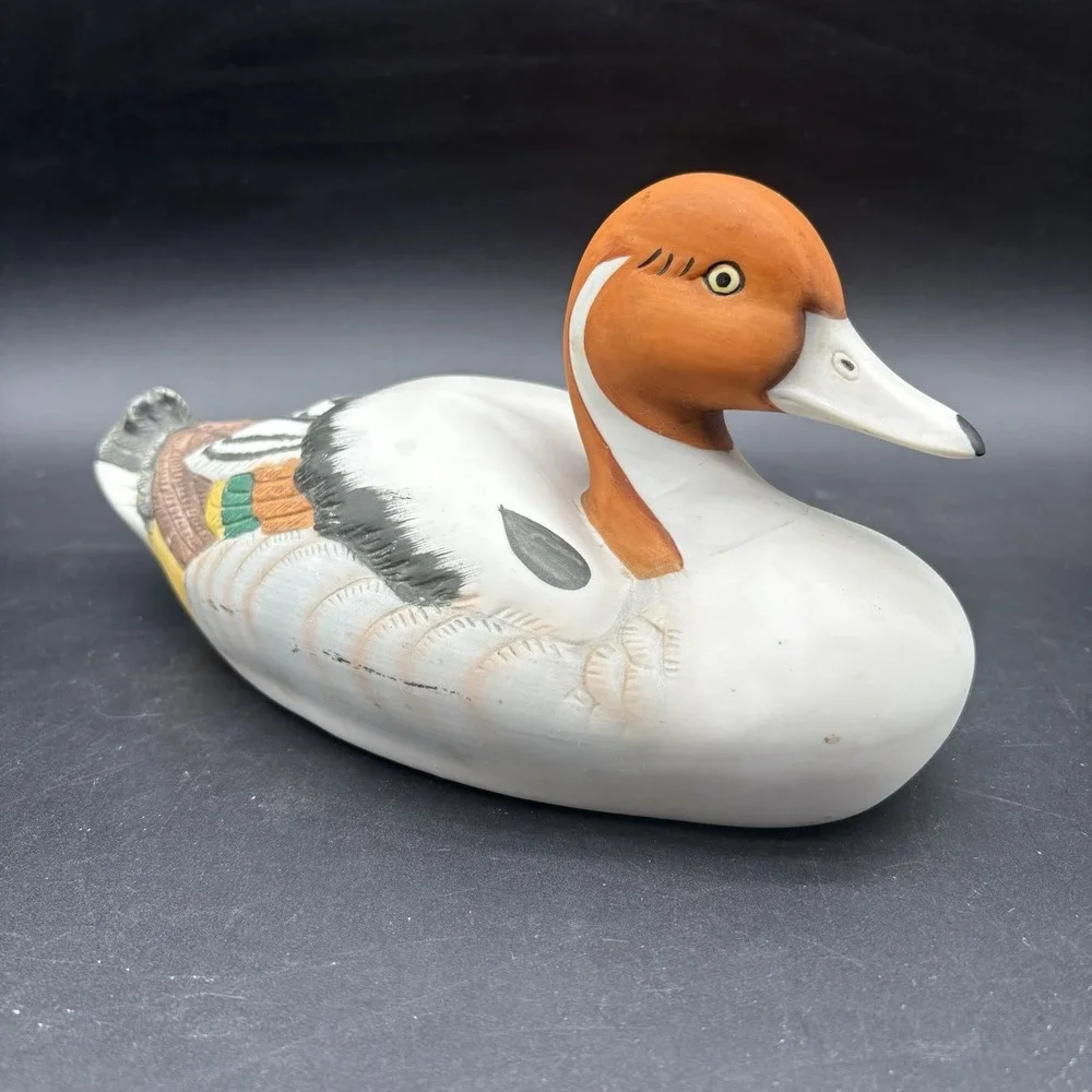 Hand Painted Porcelain Duck Decoy Redhead Canvasback Taiwan 10